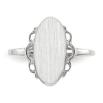 14K White Gold 7.0x14.5mm Open Back Signet Ring view