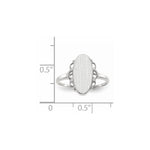 14K White Gold 7.0x14.5mm Open Back Signet Ring view