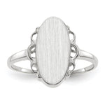 14K White Gold 7.0x14.5mm Open Back Signet Ring view