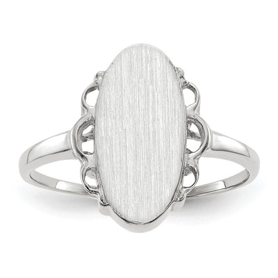 14K white gold signet ring