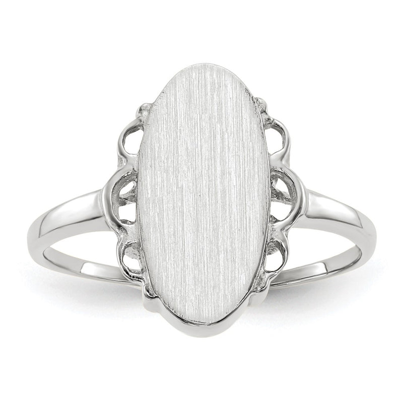14K white gold signet ring