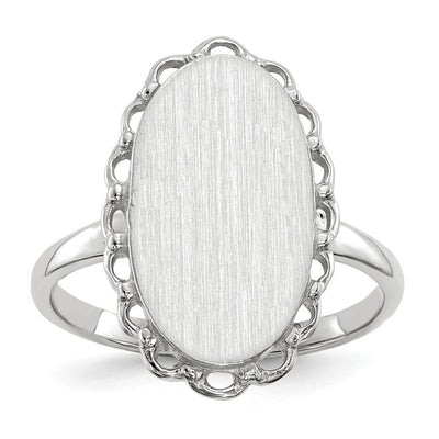 14K white gold signet ring