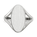 14K White Gold 9.0x17.0mm Closed Back Signet Ring view