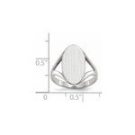 14K White Gold 9.0x17.0mm Closed Back Signet Ring view
