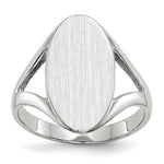 14K White Gold 9.0x17.0mm Closed Back Signet Ring view