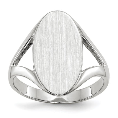 14K white gold signet ring