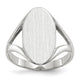 14K White Gold 9.0x17.0mm Closed Back Signet Ring