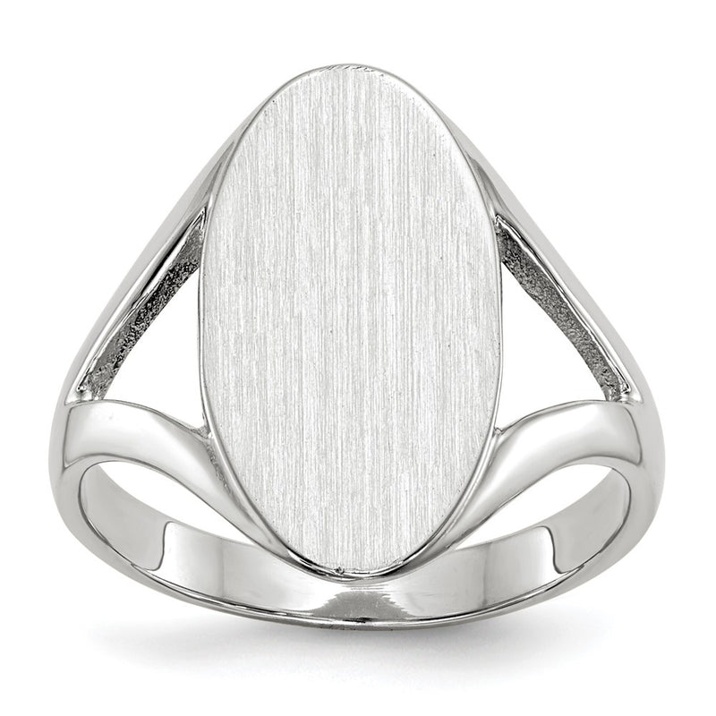14K white gold signet ring