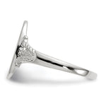 14K White Gold 8.5x13.5mm Closed Back Signet Ring view