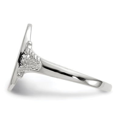 14K White Gold 8.5x13.5mm Closed Back Signet Ring
