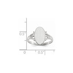 14K White Gold 8.5x13.5mm Closed Back Signet Ring view