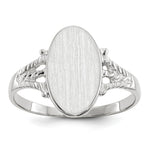 14K White Gold 8.5x13.5mm Closed Back Signet Ring view