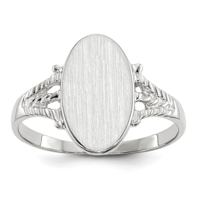 14K white gold signet ring