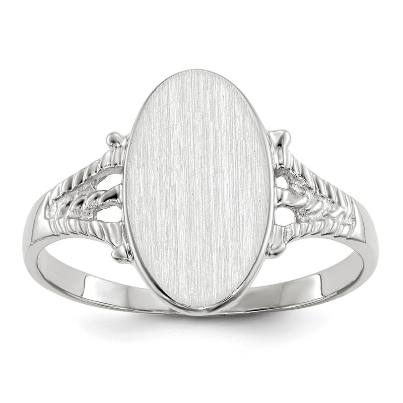 14K white gold signet ring