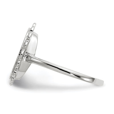 14K White Gold 9.0x11.5mm Open Back Signet Ring