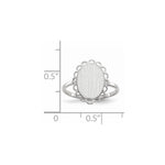 14K White Gold 9.0x11.5mm Open Back Signet Ring view