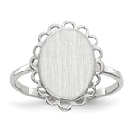 14K White Gold 9.0x11.5mm Open Back Signet Ring view