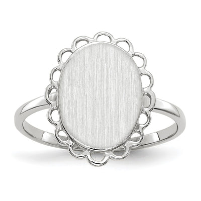 14K white gold signet ring