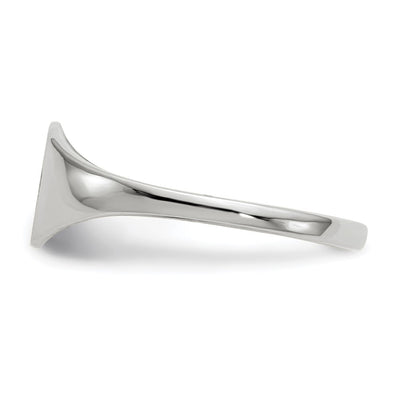 14K White Gold 6.5x7.5mm Closed Back Signet Ring