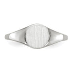 14K White Gold 6.5x7.5mm Closed Back Signet Ring view