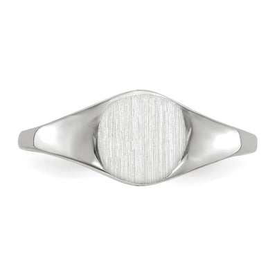 14K White Gold 6.5x7.5mm Closed Back Signet Ring