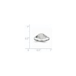 14K White Gold 6.5x7.5mm Closed Back Signet Ring view