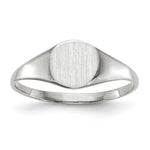 14K White Gold 6.5x7.5mm Closed Back Signet Ring view