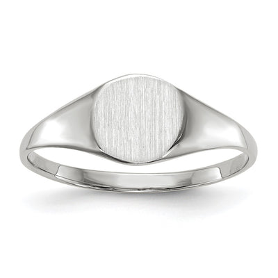 14K white gold signet ring