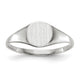 14K White Gold 6.5x7.5mm Closed Back Signet Ring