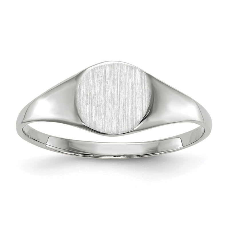 14K white gold signet ring