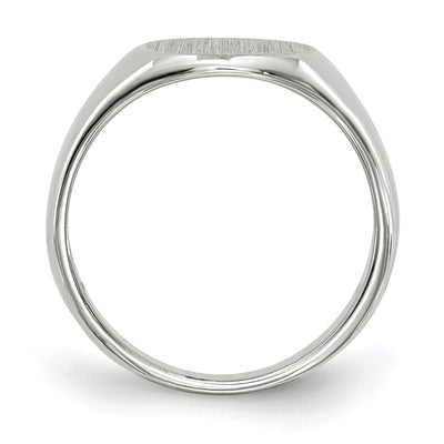 14K White Gold 8.5x8.0mm Closed Back Child's Signet Ring