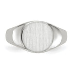 14K White Gold 8.5x8.0mm Closed Back Child's Signet Ring view