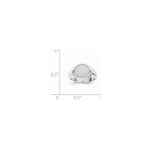 14K White Gold 8.5x8.0mm Closed Back Child's Signet Ring view