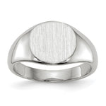 14K White Gold 8.5x8.0mm Closed Back Child's Signet Ring view
