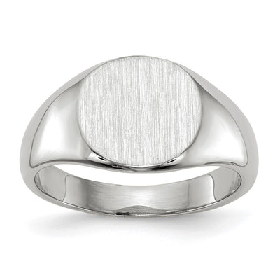14K white gold signet ring