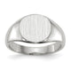 14K White Gold 8.5x8.0mm Closed Back Child's Signet Ring