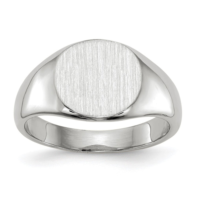 14K white gold signet ring