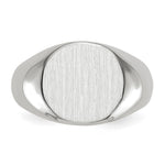 14K White Gold 13.5x12.5mm Closed Back Mens Signet Ring view