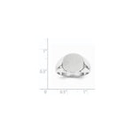 14K White Gold 13.5x12.5mm Closed Back Mens Signet Ring view