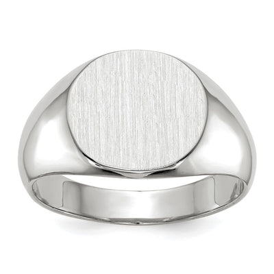 14K white gold signet ring