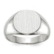 14K White Gold 13.5x12.5mm Closed Back Mens Signet Ring