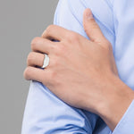 14K White Gold 12.0x6.5mm Closed Back Signet Ring view