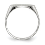 14K White Gold 12.0x6.5mm Closed Back Signet Ring view