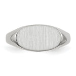 14K White Gold 12.0x6.5mm Closed Back Signet Ring view