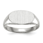 14K White Gold 12.0x6.5mm Closed Back Signet Ring view