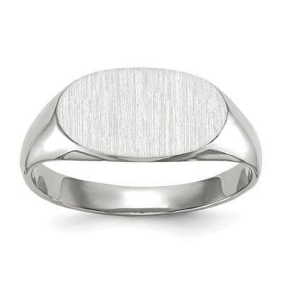 14K white gold signet ring