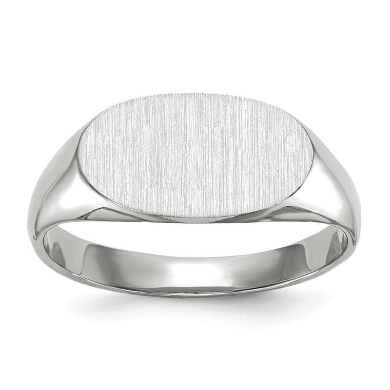 14K white gold signet ring