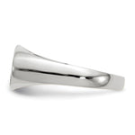 14K White Gold 13.5x7.5mm Closed Back Signet Ring view