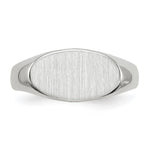 14K White Gold 13.5x7.5mm Closed Back Signet Ring view