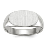 14K White Gold 13.5x7.5mm Closed Back Signet Ring view